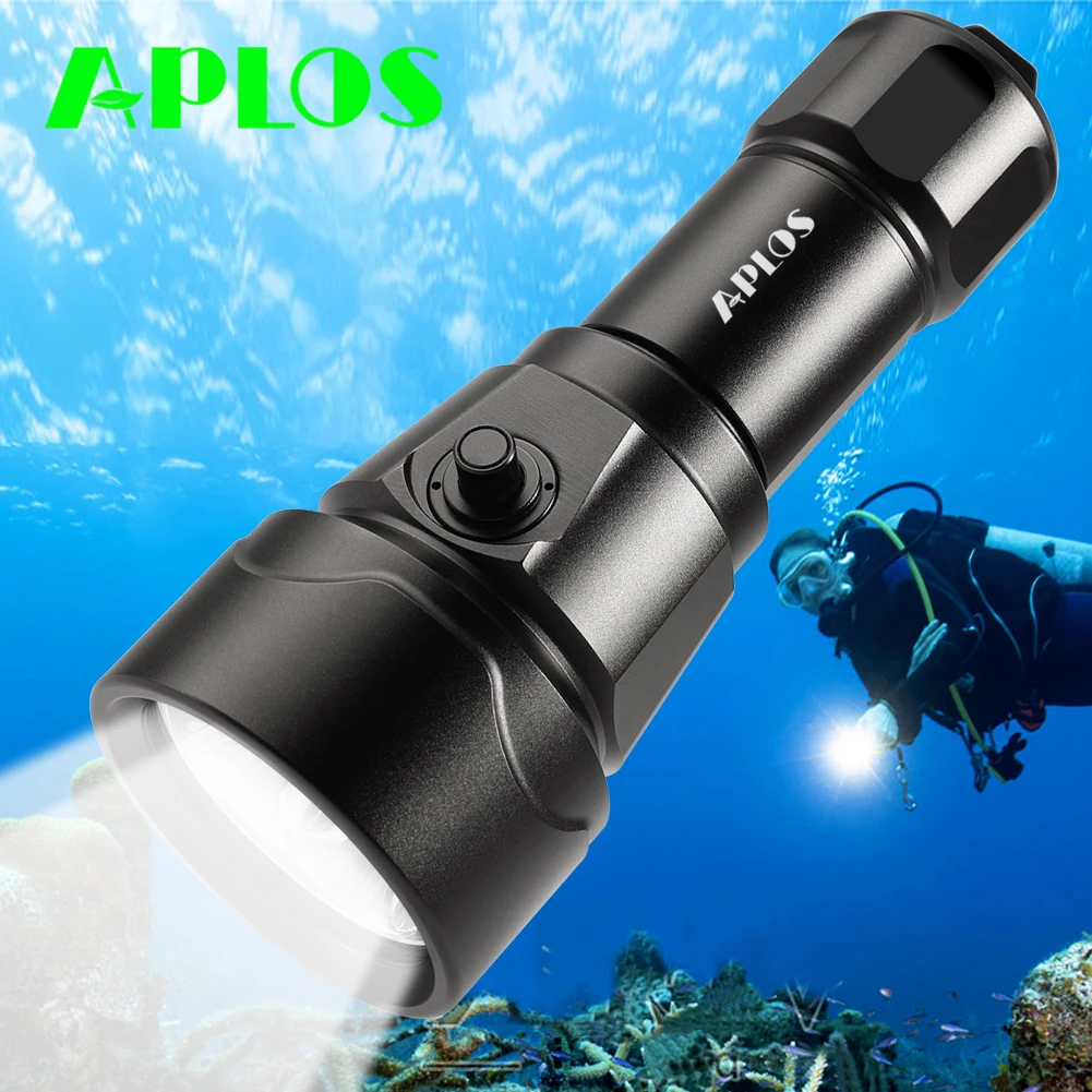 

APLOS AP51 3500 Lumens Scuba Diving Flashlight 4 Cree XM-L2 High Brightness LED Dive Torch, IPX8 Waterproof Underwater 150m 492f