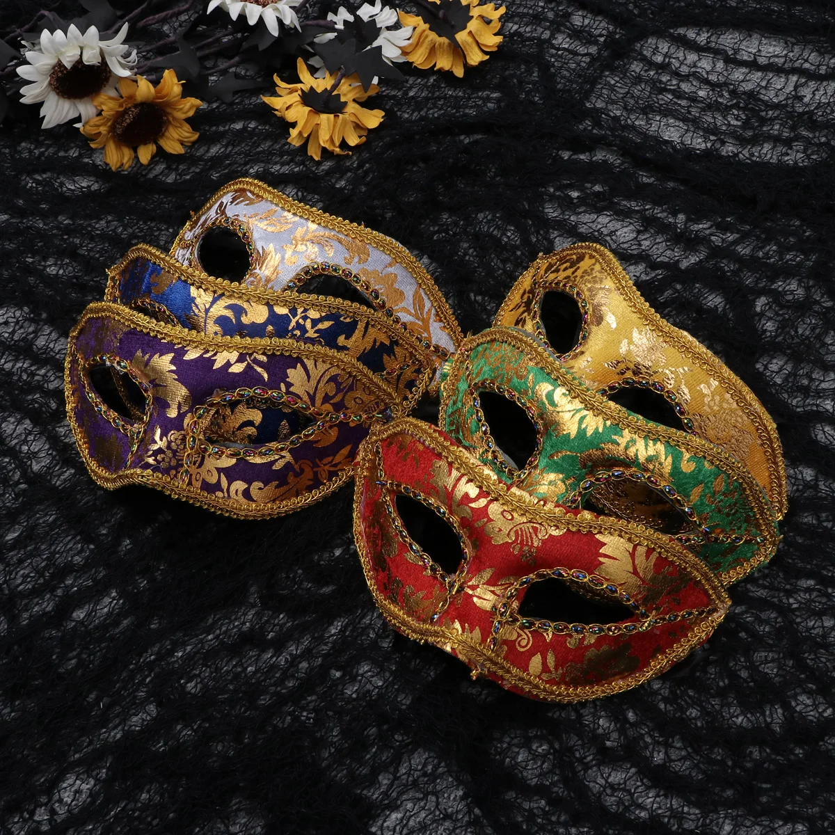 12 Pcs Venetian Mask Halloween Flower Cloth Side Eyeliner Masquerade Mask Ladies Man Mask Cosplay Performance Props Party
12 Pcs Venetian Mask Halloween Flower Cloth Side Eyeliner Masquerade Mask Ladies Man Mask Cosplay Performance Props Party