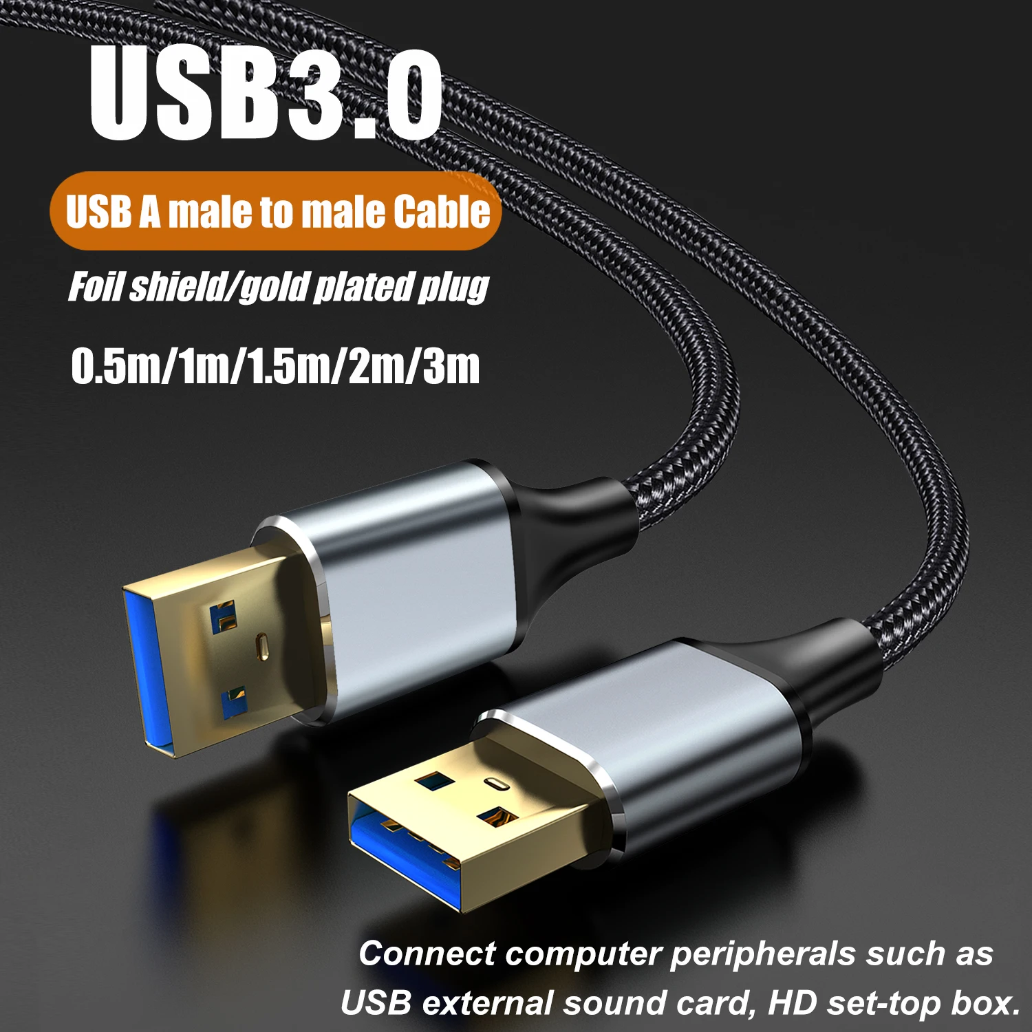 USB 3.0 to USB A Male Cable 5Gbps High Speed Data Transmission Cables Cord for USB External Sound Card, HD Set-top Box Hard Disk
USB 3.0 to USB A Male Cable 5Gbps High Speed Data Transmission Cables Cord for USB External Sound Card, HD Set-top Box Hard Disk