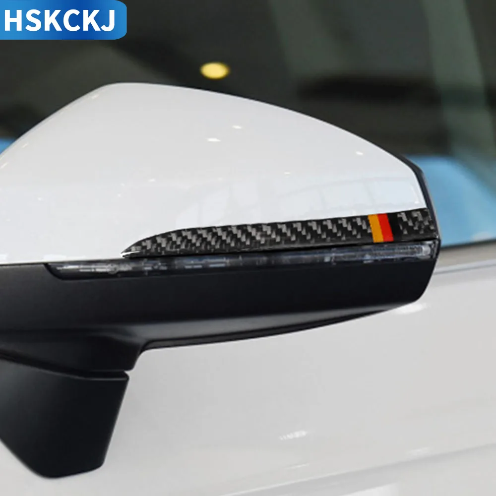 

Наклейки из углеродного волокна для Audi A6, S6, C7, A7, S7, 4G8, 2012-2018, декоративные полосы на бампер для зеркала заднего вида, внешние автомобильные ак...