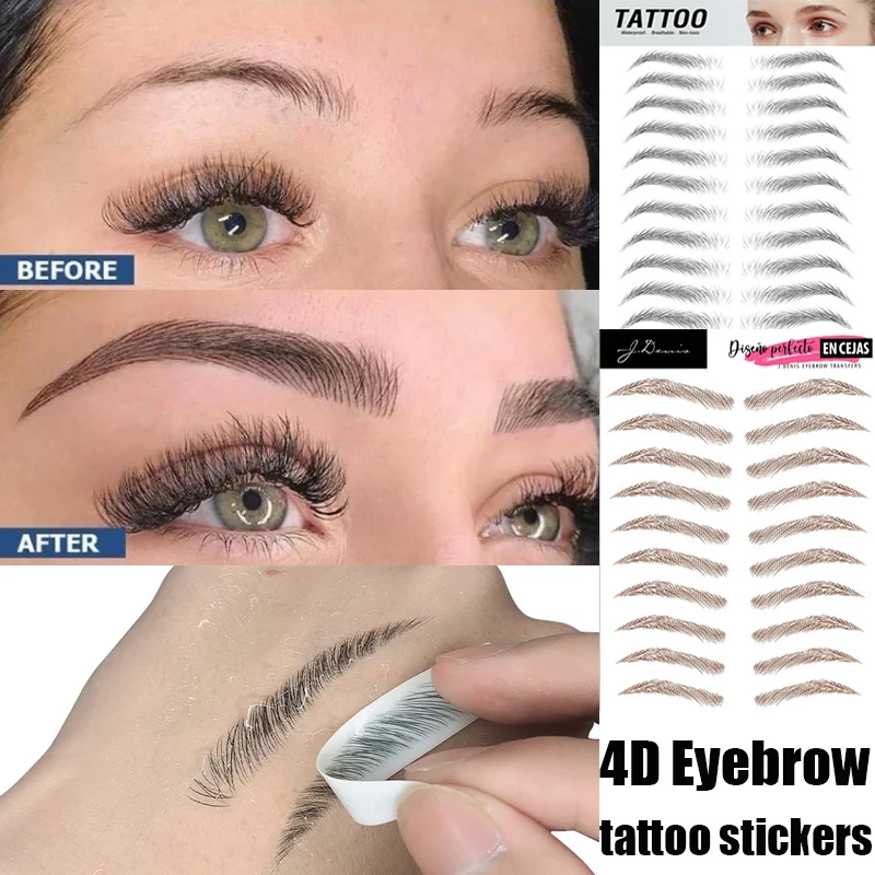 4D Eyebrow Tattoo Sticker Hair-like Eyebrows Waterproof Water Transfer Stickers Makeup Long Lasting False Eyebrow Patch Stickers
4D Eyebrow Tattoo Sticker Hair-like Eyebrows Waterproof Water Transfer Stickers Makeup Long Lasting False Eyebrow Patch Stickers