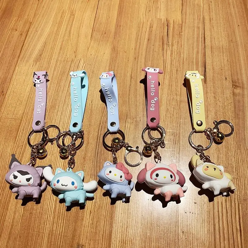 

Sanrio Kawaii Anime Sanrioed Kuromi Hellokt Mymelody Cartoon Couple Bag Keychain Pendant Toy Lovely Cute Key Buckle Small Gift