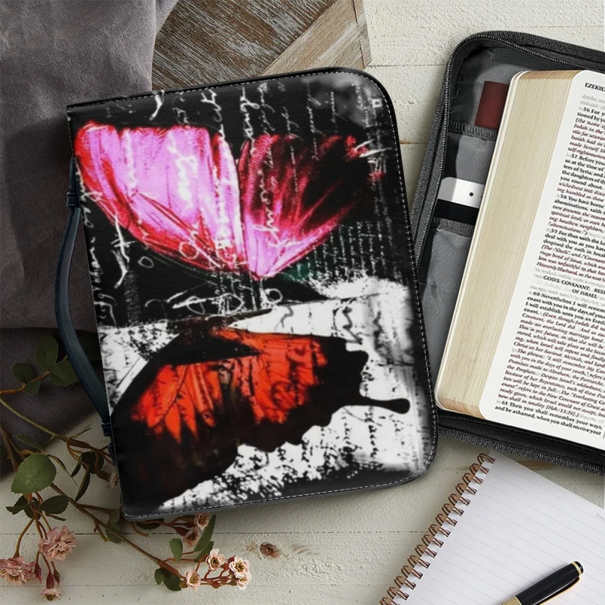 Trendy Art Butterfly Print Bible Bag for Women Leather Zipper Handle Handbags Practical Bible Storage Bags Custom Christian Bags
Trendy Art Butterfly Print Bible Bag for Women Leather Zipper Handle Handbags Practical Bible Storage Bags Custom Christian Bags