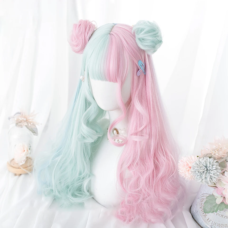 DIFEI Synthetic Girls Cosplay Lolita Wig Gradient Cyan Pink Long Wave Cute For Woman Fake Hair Heat Resistant Anime Hairpiece
DIFEI Synthetic Girls Cosplay Lolita Wig Gradient Cyan Pink Long Wave Cute For Woman Fake Hair Heat Resistant Anime Hairpiece