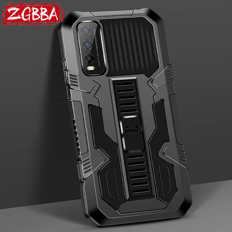 

Shockproof Bracket Phone Case For VIVO Y17 Y19 Y20 Y20S Y20i Luxury Protective Armor Cover for Vivo Y15 Y15S Y12S Y12 Y11 Y5 Y1S