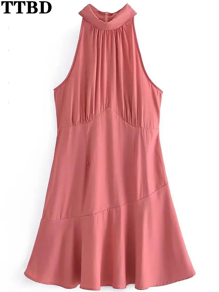TTBD Women 2022 french with bow halter ruffled summer mini dress traf high collar sleeveless female dresses vestidos mujer
TTBD Women 2022 french with bow halter ruffled summer mini dress traf high collar sleeveless female dresses vestidos mujer