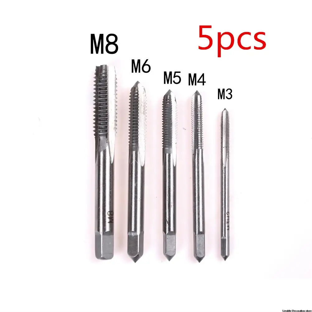New 5Pcs/Set M3 M4 M5 M6 M8 HSS Machine Straight Fluted Screw Thread Metric Plug Hand Tap Drill Set Hand Tools
New 5Pcs/Set M3 M4 M5 M6 M8 HSS Machine Straight Fluted Screw Thread Metric Plug Hand Tap Drill Set Hand Tools