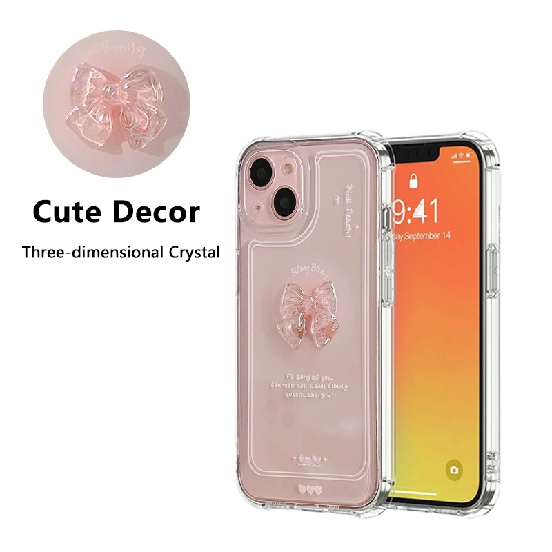 Cute Pink Bow Tie Phone Case for Iphone 14 13 12 11 Pro Max, Clear Crystal Phone Protect Shockproof Cover Transparent Soft Case
Cute Pink Bow Tie Phone Case for Iphone 14 13 12 11 Pro Max, Clear Crystal Phone Protect Shockproof Cover Transparent Soft Case