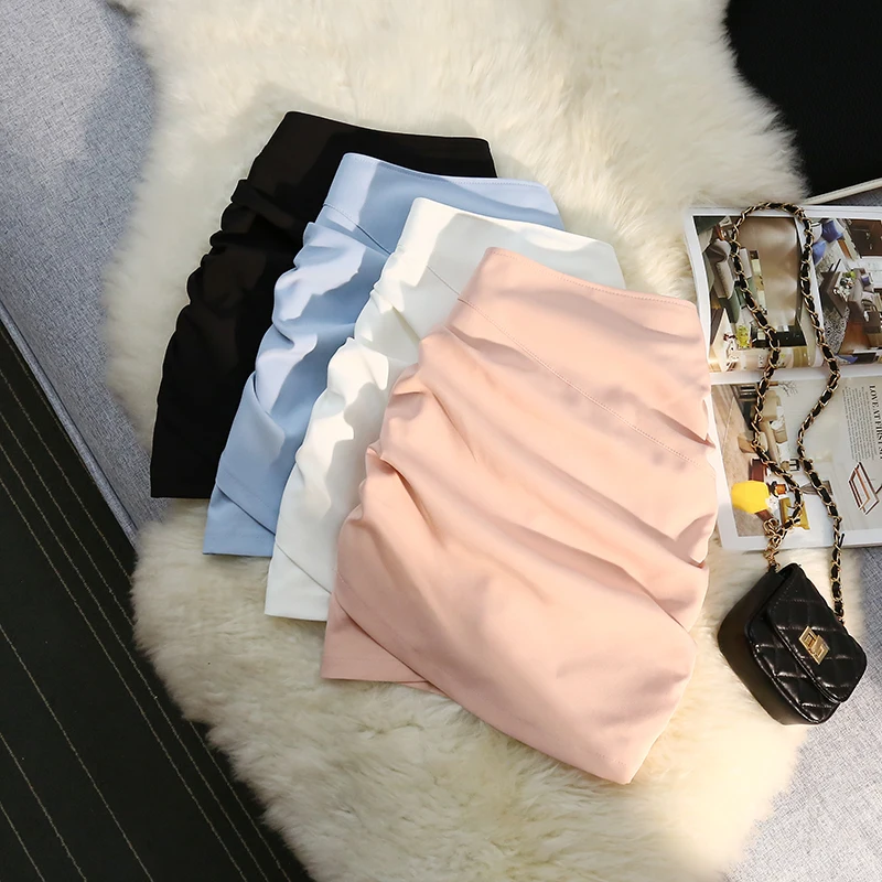 COIGARSAM Women Short Skirt Spring New High Waist Pleated Black White Pink Blue Skirts Dropshipping
COIGARSAM Women Short Skirt Spring New High Waist Pleated Black White Pink Blue Skirts Dropshipping