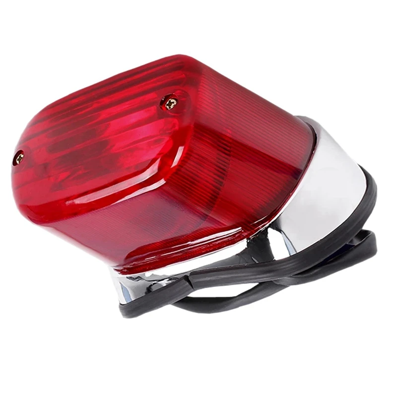 

4X Motorcycle Tail Brake Light ABS Red Motorbike Rear Indicator Stop Lamp For Yamaha Virago XV250 XV400