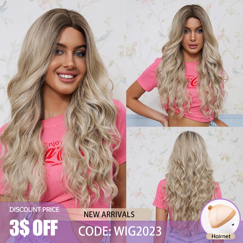 Long Synthetic Wigs Lace Frontal Natural Black Blonde Ombre Curly Wig Water Wavy Hair for White Women Daily Use Heat Resistant
Long Synthetic Wigs Lace Frontal Natural Black Blonde Ombre Curly Wig Water Wavy Hair for White Women Daily Use Heat Resistant