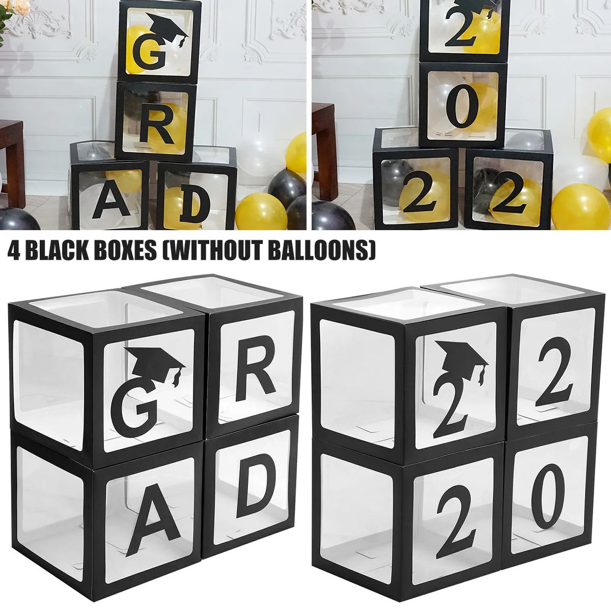 2022 Grad Balloons Boxes 4PCS Transparent Balloon Box Decorations Balloon Boxes for Students Graduation Reusable Balloon Box Dec
2022 Grad Balloons Boxes 4PCS Transparent Balloon Box Decorations Balloon Boxes for Students Graduation Reusable Balloon Box Dec