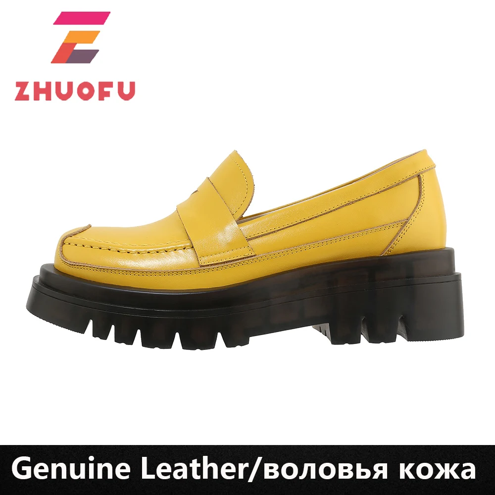 Туфли ZHUOFU женские из натуральной кожи, лоферы на плоской платформе, круглый носок, повседневная обувь на плоской подошве, черные, 42
Туфли ZHUOFU женские из натуральной кожи, лоферы на плоской платформе, круглый носок, повседневная обувь на плоской подошве, черные, 42