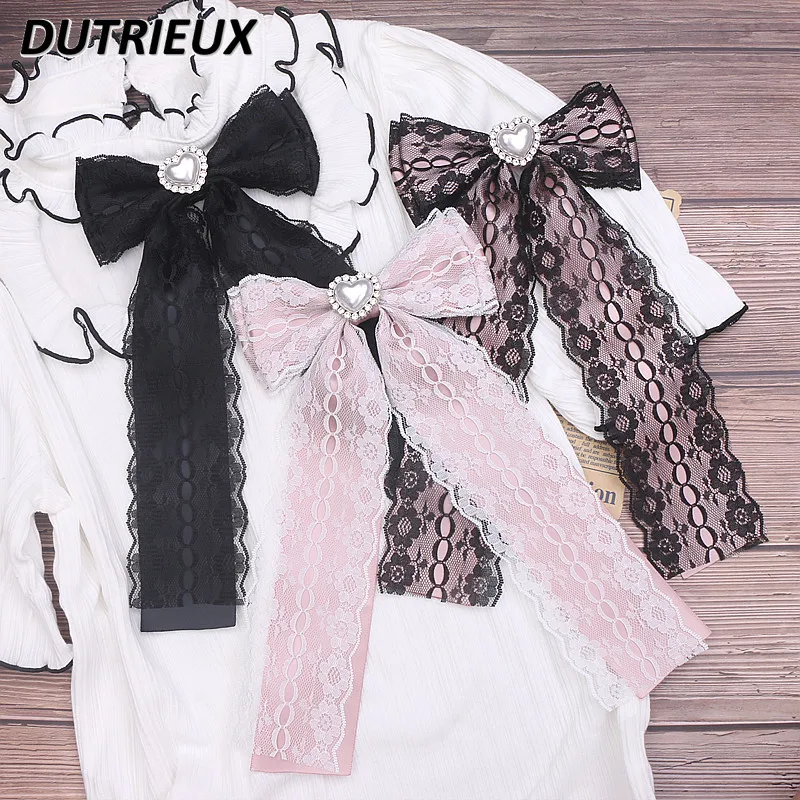 Beaded Handmade Japanese Style Accessories Sweet and Cute Lady Bow Tie Mine Lace Big Bow Love Pearl Lolita Bow Tie for Women
Beaded Handmade Japanese Style Accessories Sweet and Cute Lady Bow Tie Mine Lace Big Bow Love Pearl Lolita Bow Tie for Women