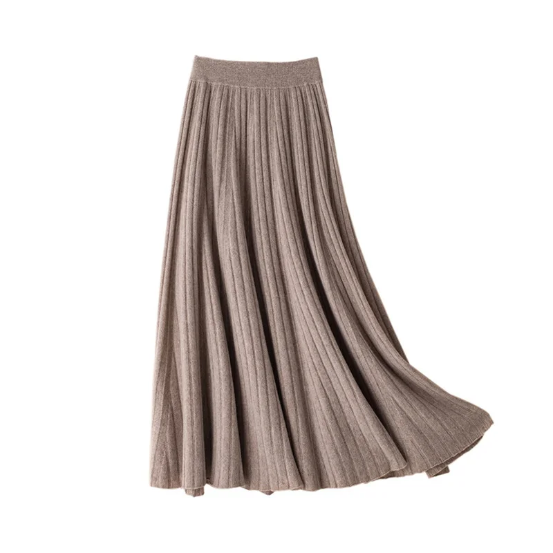 And Autumn Winter New Knitted Wool Fashion Versatile Medium Length Solid Color Temperament Pleated Skirt B004
And Autumn Winter New Knitted Wool Fashion Versatile Medium Length Solid Color Temperament Pleated Skirt B004
