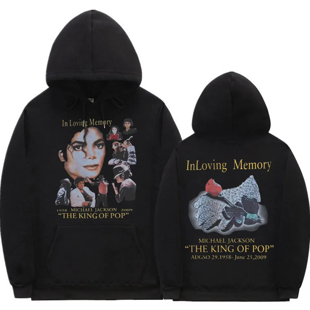 In Loving Memory 1985 Michel Jackson 2009 The King of Pop Graphic Hoodie Vintage Mens Hip Hop Rock Hoodies Man Loose Sweatshirts
In Loving Memory 1985 Michel Jackson 2009 The King of Pop Graphic Hoodie Vintage Mens Hip Hop Rock Hoodies Man Loose Sweatshirts