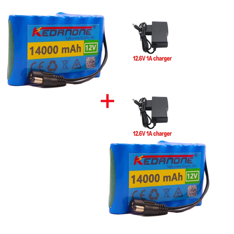 18650 12V 14000mah battery Rechargeable Lithium Ion battery pack capacity DC 12.6v 14Ah CCTV Cam Monitor +2 charger
18650 12V 14000mah battery Rechargeable Lithium Ion battery pack capacity DC 12.6v 14Ah CCTV Cam Monitor +2 charger