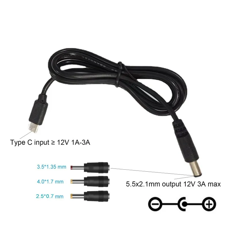 45BB универсальный кабель преобразователя USB C Type-C PD на 12 В 5 5x2 мм для вентилятора