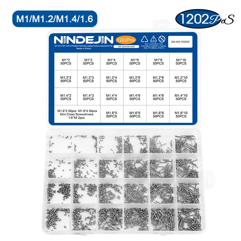 NINDEJIN набор винтов из нержавеющей стали M1-M5 
NINDEJIN набор винтов из нержавеющей стали M1-M5