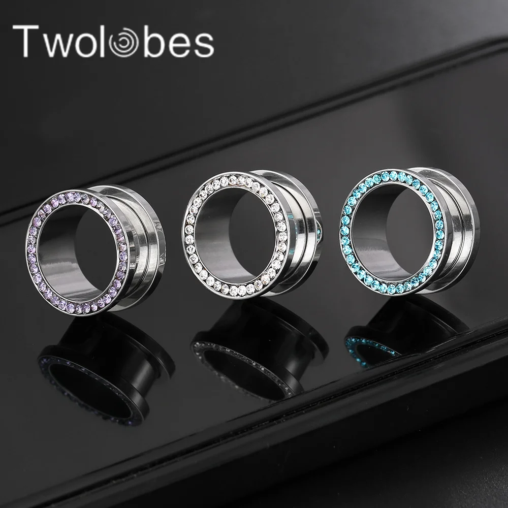 

Towlobes 2PCS Daily Round Ear Gauges Plugs 316 Stainless Steel Ear Hangers Tunnels Stretcher Women Piercing Body Jewelry New