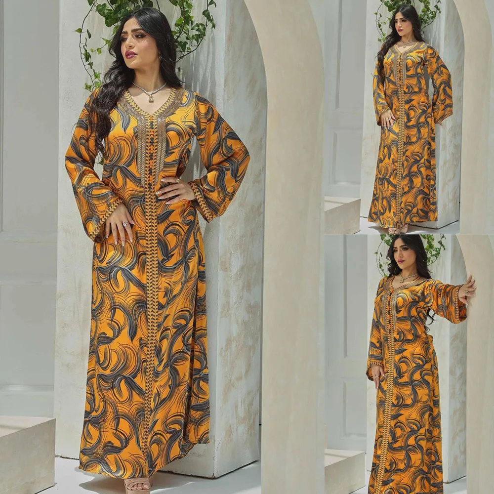 Moroccan Jalabiya Printed Vintage Muslim Maxi Dress Women Arabic Abaya Kaftan Islamic Clothes Dubai Evening Party Gown Ramadan
Moroccan Jalabiya Printed Vintage Muslim Maxi Dress Women Arabic Abaya Kaftan Islamic Clothes Dubai Evening Party Gown Ramadan