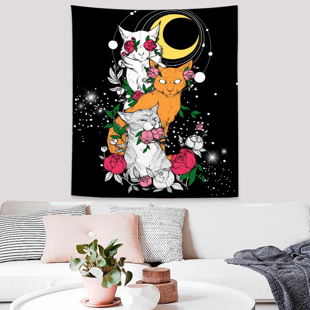 Cat Flowers Tapestry Wall Hanging Moon Stars Psychedelic Bedroom Aesthetic Art Decoration Home Room Decor Trippy Tapiz Posters
Cat Flowers Tapestry Wall Hanging Moon Stars Psychedelic Bedroom Aesthetic Art Decoration Home Room Decor Trippy Tapiz Posters