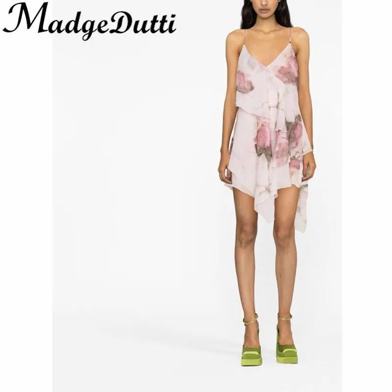 2.18 MadgeDutti Temperament Sexy Spaghetti Strap V-Neck Ruffle Design Irregular Print Dress Women
2.18 MadgeDutti Temperament Sexy Spaghetti Strap V-Neck Ruffle Design Irregular Print Dress Women