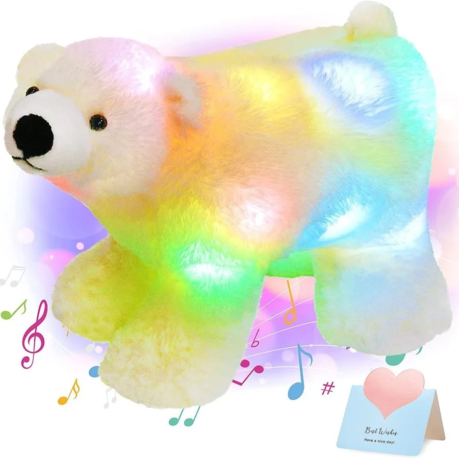 30cm Light up Music Stuffed Animals Polar Bear Plush Toy with Colorful Night Lights Birthday Children's Day Gifts for Kids Girl
30cm Light up Music Stuffed Animals Polar Bear Plush Toy with Colorful Night Lights Birthday Children's Day Gifts for Kids Girl