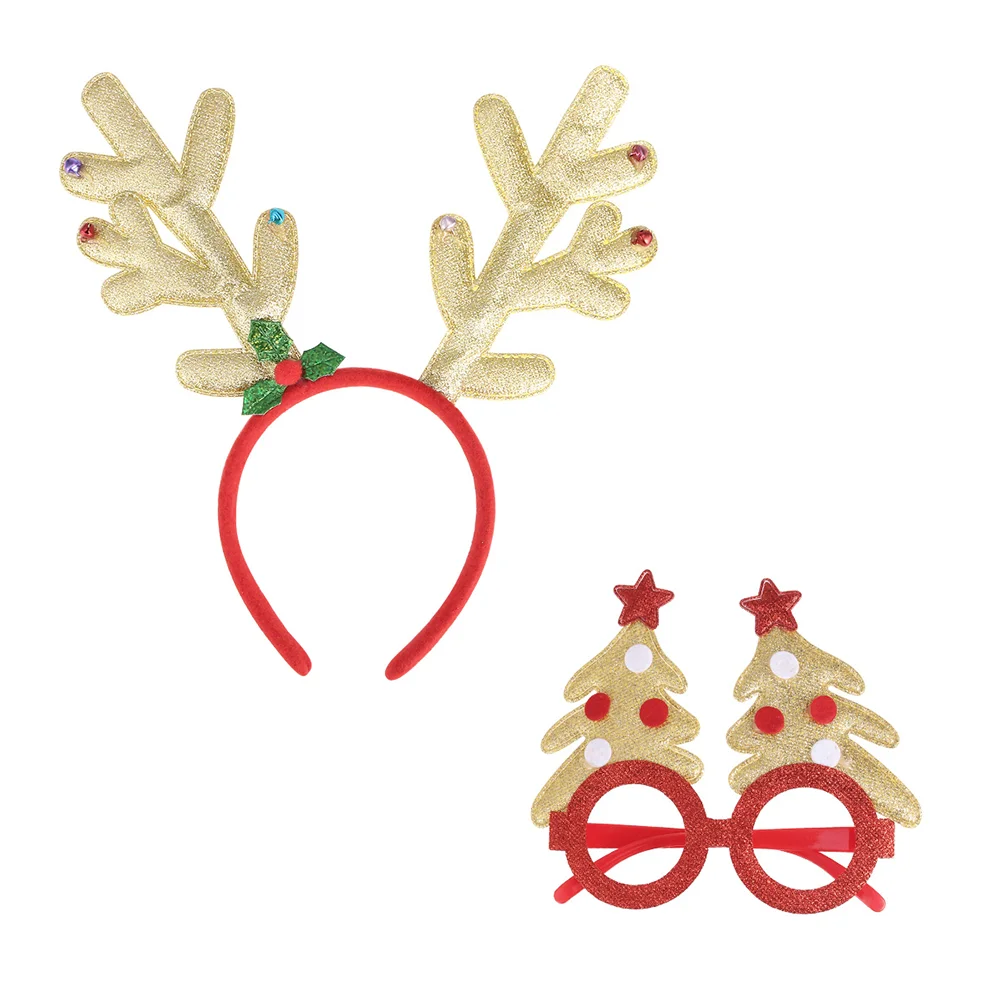 4pcs Christmas Accessory Creative Antler Hairband Christmas Tree Funny Glasses (2pcs Glasses, 2pcs Hair Hoops, Golden Style and
4pcs Christmas Accessory Creative Antler Hairband Christmas Tree Funny Glasses (2pcs Glasses, 2pcs Hair Hoops, Golden Style and