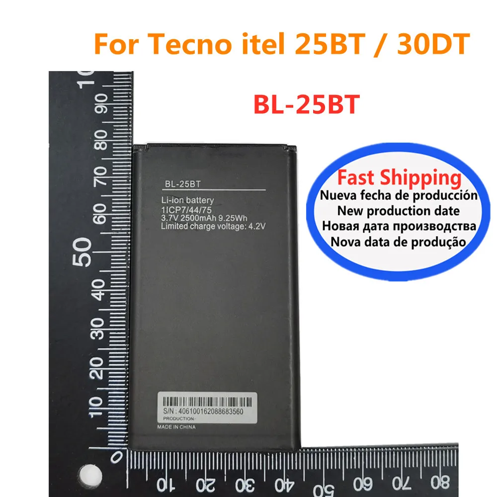 BL25BT BL 25BT BL-25BT Высококачественный аккумулятор для телефона itel Tecno 30DT 2500 мАч в