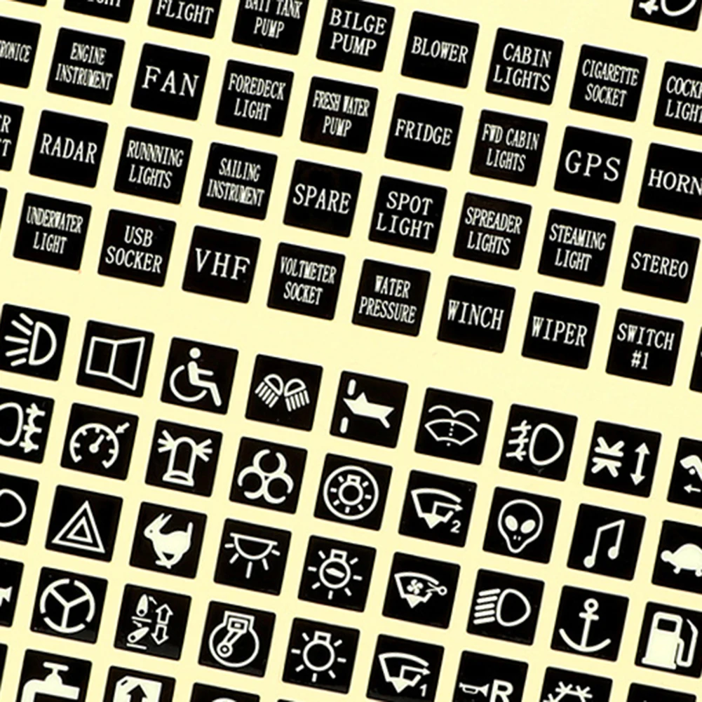 Labels Decal Switch Stickers For Fuse Boxes For Instrument Panels PVC Vinyl Stickers 132pcs/set Button Stickers
Labels Decal Switch Stickers For Fuse Boxes For Instrument Panels PVC Vinyl Stickers 132pcs/set Button Stickers