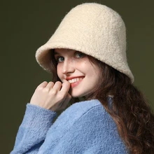 Winter Women‘s Bucket Hat 2023Autumn Warm Chapeau Bob Femme Panama hats Fashion Houndstooth Fishing Cap Fisherman Hat