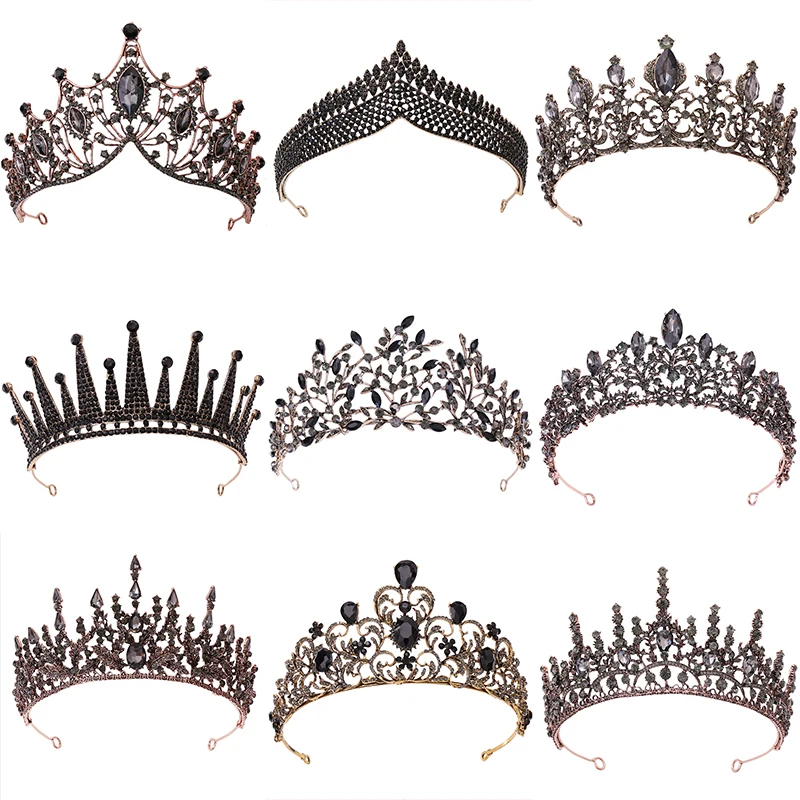 Baroque Vintage Black Crystal Rhinestone Crowns Bride Queen Princess Wedding Hair Accessories Elegant Tiara Diadem Women Jewelry
Baroque Vintage Black Crystal Rhinestone Crowns Bride Queen Princess Wedding Hair Accessories Elegant Tiara Diadem Women Jewelry
