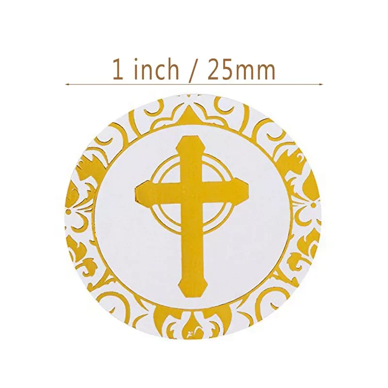 New Stickers Stamp 1 inch gilded round cross sticker religious Christian Prayer sticker envelope seal label 50-500pcs
New Stickers Stamp 1 inch gilded round cross sticker religious Christian Prayer sticker envelope seal label 50-500pcs