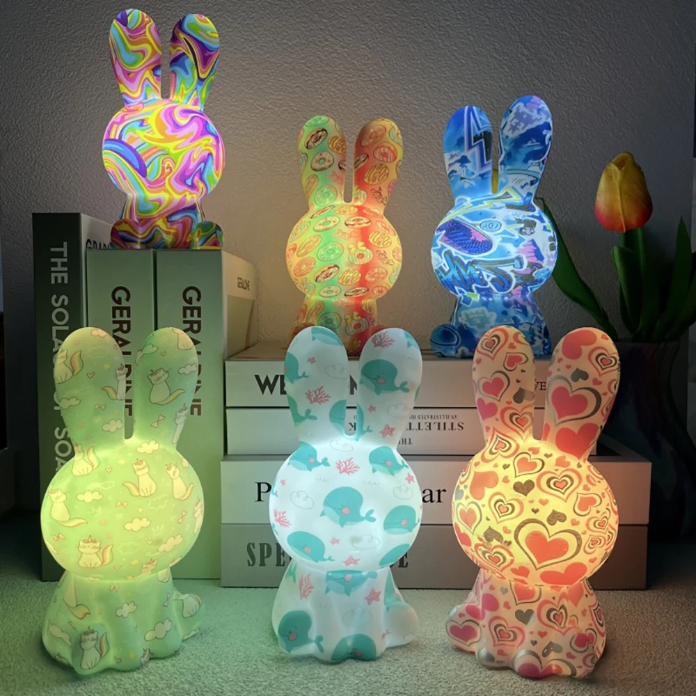 

Новый креативный подарок, светодиодный ночник в виде кролика светильник дистанционным управлением, ночник в виде кролика, Несколько спутников для сна, сенсорная подсветка с Usb-зарядкой