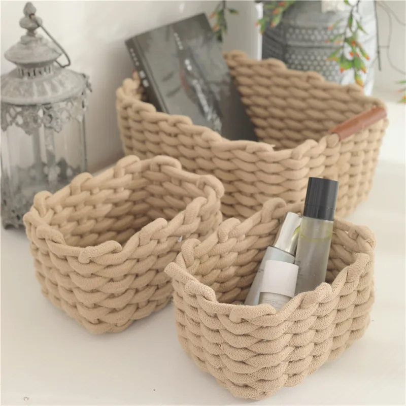 Hand-woven Storage Basket Kitchen Organizer Basket Cosmetic Organizer Book Toy Desktop Storages Home Bathroom Bedroom Decor
Hand-woven Storage Basket Kitchen Organizer Basket Cosmetic Organizer Book Toy Desktop Storages Home Bathroom Bedroom Decor