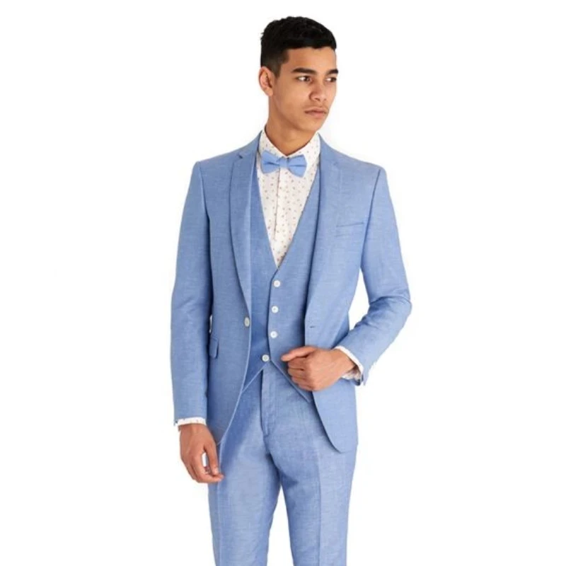 3 Pieces Light Blue Men's Suits Slim Fit Tuxedo Groom Wear For Wedding Formal Blazer Trousers Terno Masculino Jacket Pants Vest
3 Pieces Light Blue Men's Suits Slim Fit Tuxedo Groom Wear For Wedding Formal Blazer Trousers Terno Masculino Jacket Pants Vest