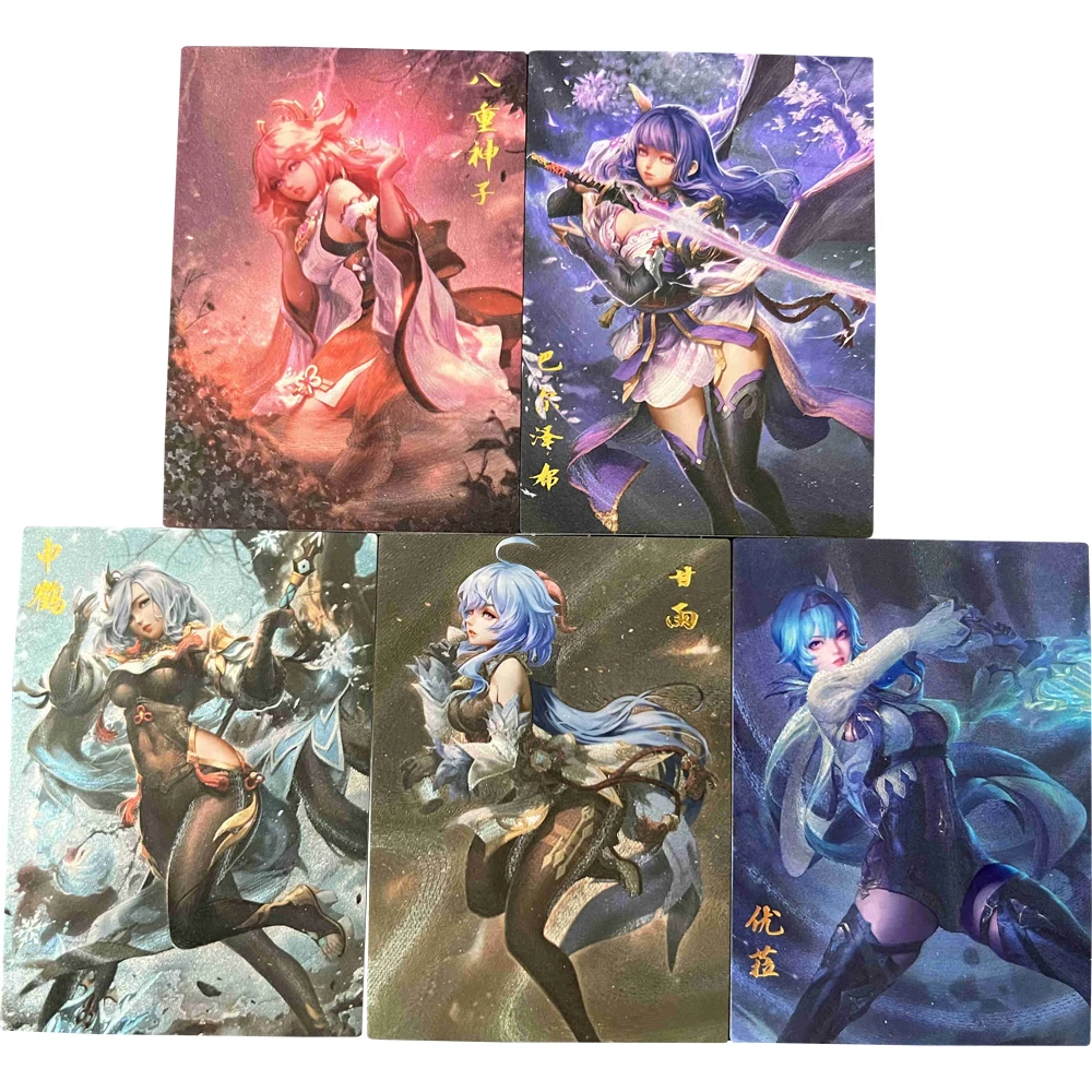 5Pcs/set Genshin Flash Cards Beelzebul Yae Miko Shenhe Ganyu ACG Kawaii Anime Girl Game Anime Collection Cards Gift Toys
5Pcs/set Genshin Flash Cards Beelzebul Yae Miko Shenhe Ganyu ACG Kawaii Anime Girl Game Anime Collection Cards Gift Toys