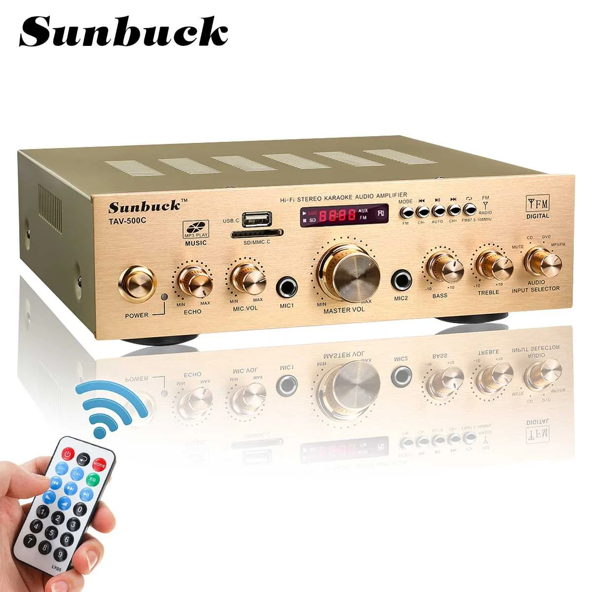 Sunbuck Bluetooth Amplifiers 5 Channel 2000W Home Theater Amplifier Audio HIFI Stereo MP3 FM Radio with Remote Control
Sunbuck Bluetooth Amplifiers 5 Channel 2000W Home Theater Amplifier Audio HIFI Stereo MP3 FM Radio with Remote Control