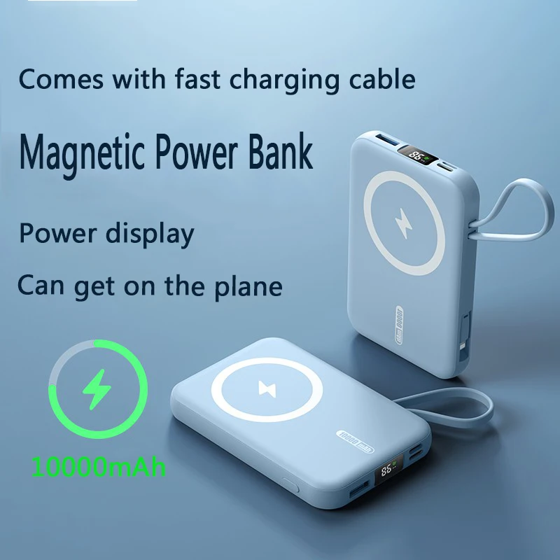 NEW 10000mAh With Line Magnetic Wireless Power Bank Mobile Phone Fast Charger For iPhone12 13 ProMax External auxiliary battery
NEW 10000mAh With Line Magnetic Wireless Power Bank Mobile Phone Fast Charger For iPhone12 13 ProMax External auxiliary battery
