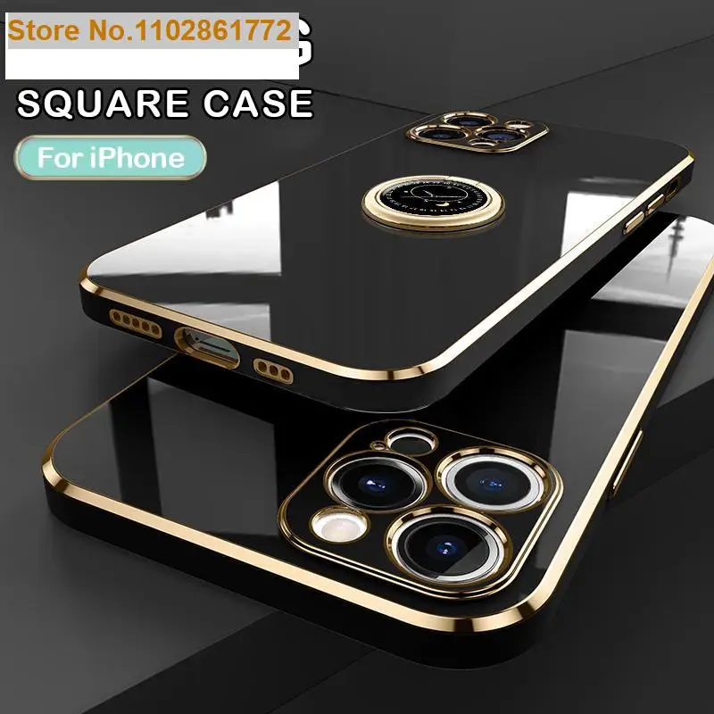 Luxruy Plating Square Ring Holder Stand Phone Case For iPhone 14 Pro 11 13 12 Pro Max Mini X XR XS 6 7 8 Plus SE 2022 Soft Cover
Luxruy Plating Square Ring Holder Stand Phone Case For iPhone 14 Pro 11 13 12 Pro Max Mini X XR XS 6 7 8 Plus SE 2022 Soft Cover