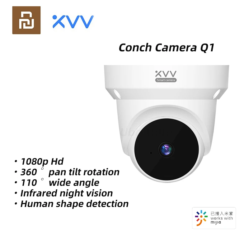 Youpin Xiaovv Q1 WIFI IP Camera 1080P with Mic/Audio Dome Surveillance Camera Motion Detection Night Vision Smart Home
Youpin Xiaovv Q1 WIFI IP Camera 1080P with Mic/Audio Dome Surveillance Camera Motion Detection Night Vision Smart Home