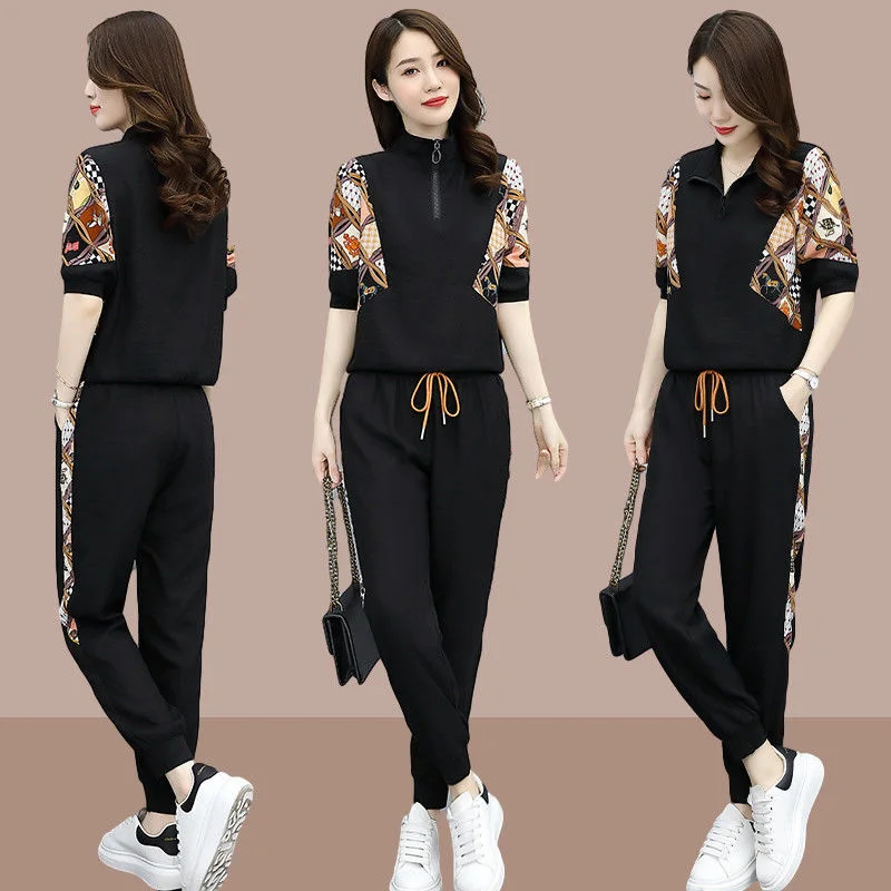 Casual Sports Pants Women's Summer 2022 New Loose Age Reducing Thin Two-piece Set Sweat Suits Women Matching Sets Korean Outfit
Casual Sports Pants Women's Summer 2022 New Loose Age Reducing Thin Two-piece Set Sweat Suits Women Matching Sets Korean Outfit