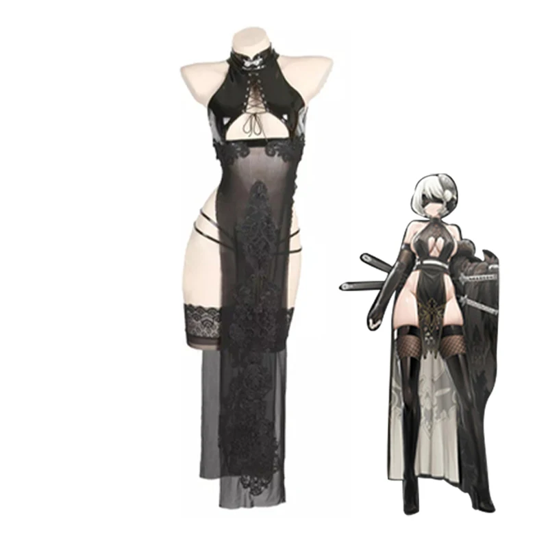 Game Cosplay Costume NieR Automata 2B Cosplay Costume Women Sexy Faux Leather Sukumizu Turtleneck Cheongsam Black White Full Set
Game Cosplay Costume NieR Automata 2B Cosplay Costume Women Sexy Faux Leather Sukumizu Turtleneck Cheongsam Black White Full Set