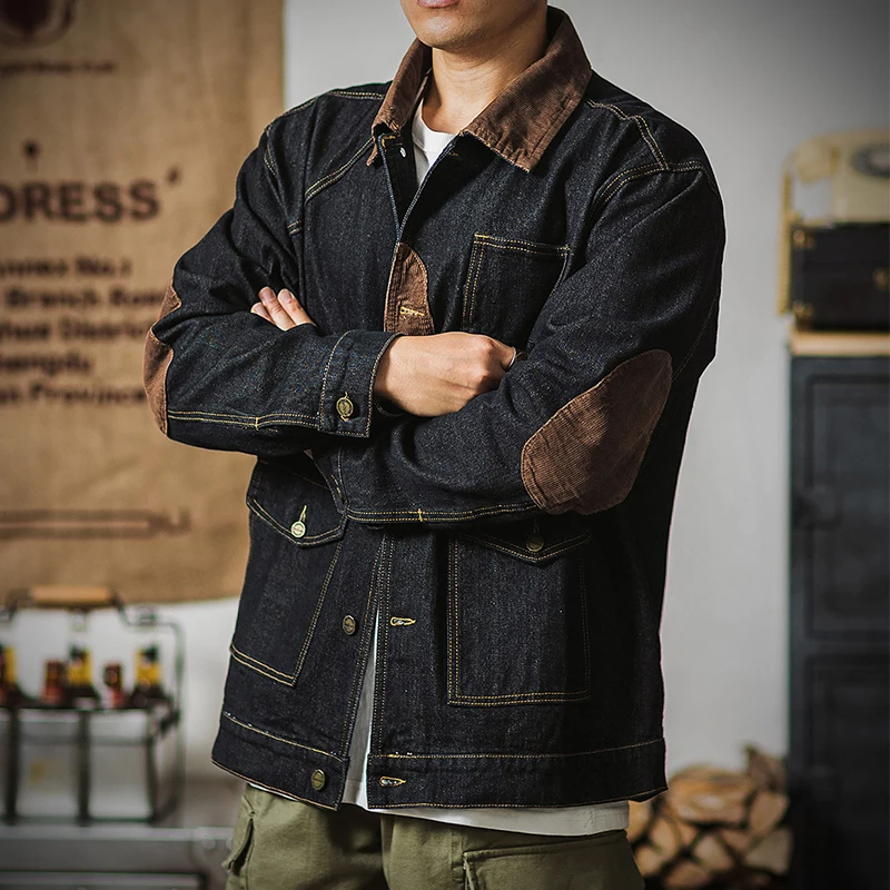 Джинсовая рубашка мужская в стиле пэчворк, Модные свободные джинсовые куртки, трендовая верхняя одежда из денима на пуговицах с лацканами, ... 
Джинсовая рубашка мужская в стиле пэчворк, Модные свободные джинсовые куртки, трендовая верхняя одежда из денима на пуговицах с лацканами, ...