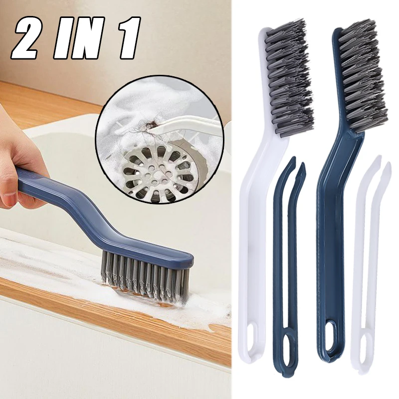 

2 IN 1 Multifunction Cleaning Brush with Clip Window Gap Scraping Brush Floor Seam Brush Household Bathroom Corner Cleaning Tool