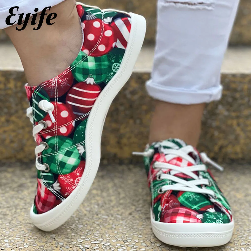 

Espadrilles Sneakers For Christmas 2022 Autumn New Comfy Lace Up Canvas Shoes Xmas Gift Home Outdoor Walking Sport Flats