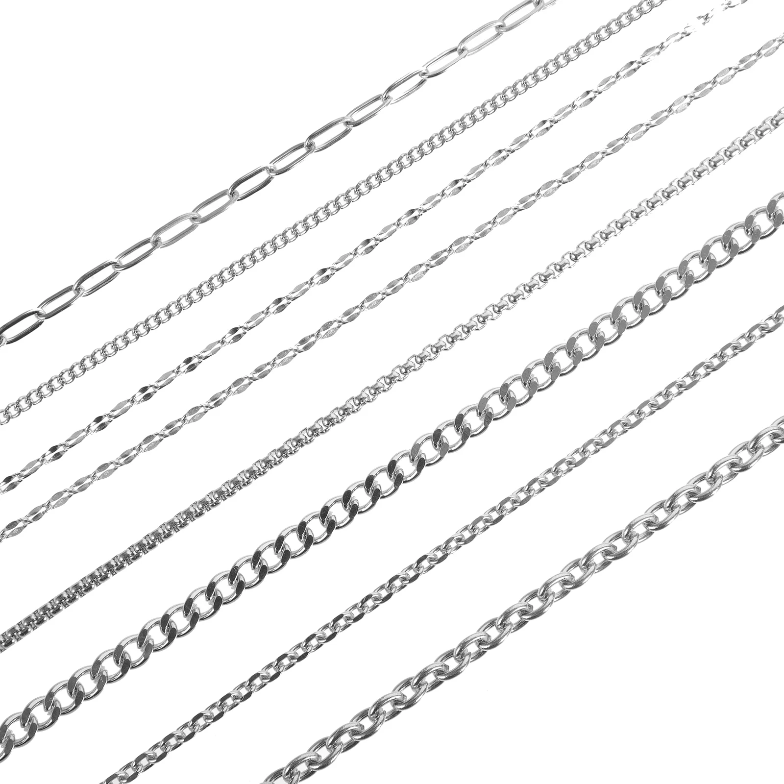 8 Pcs DIY Jewelry Supplies Findings Making Chain Necklace Replacement Chains Stainless Steel Bracelet Material Craft Sweater
8 Pcs DIY Jewelry Supplies Findings Making Chain Necklace Replacement Chains Stainless Steel Bracelet Material Craft Sweater