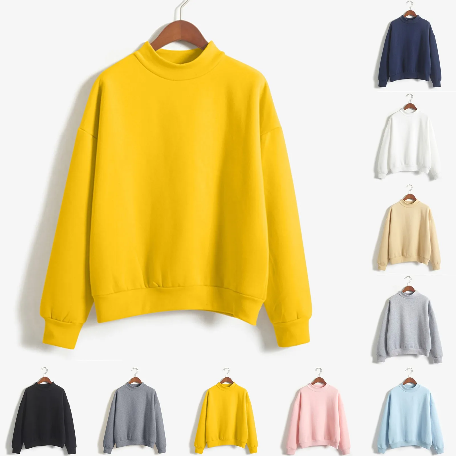 Women O Neck Solid Color Turtleneck Long Sleeve Velvet Sweatshirt Casual Athletic Jacket Women Cropped Hoodie
Women O Neck Solid Color Turtleneck Long Sleeve Velvet Sweatshirt Casual Athletic Jacket Women Cropped Hoodie