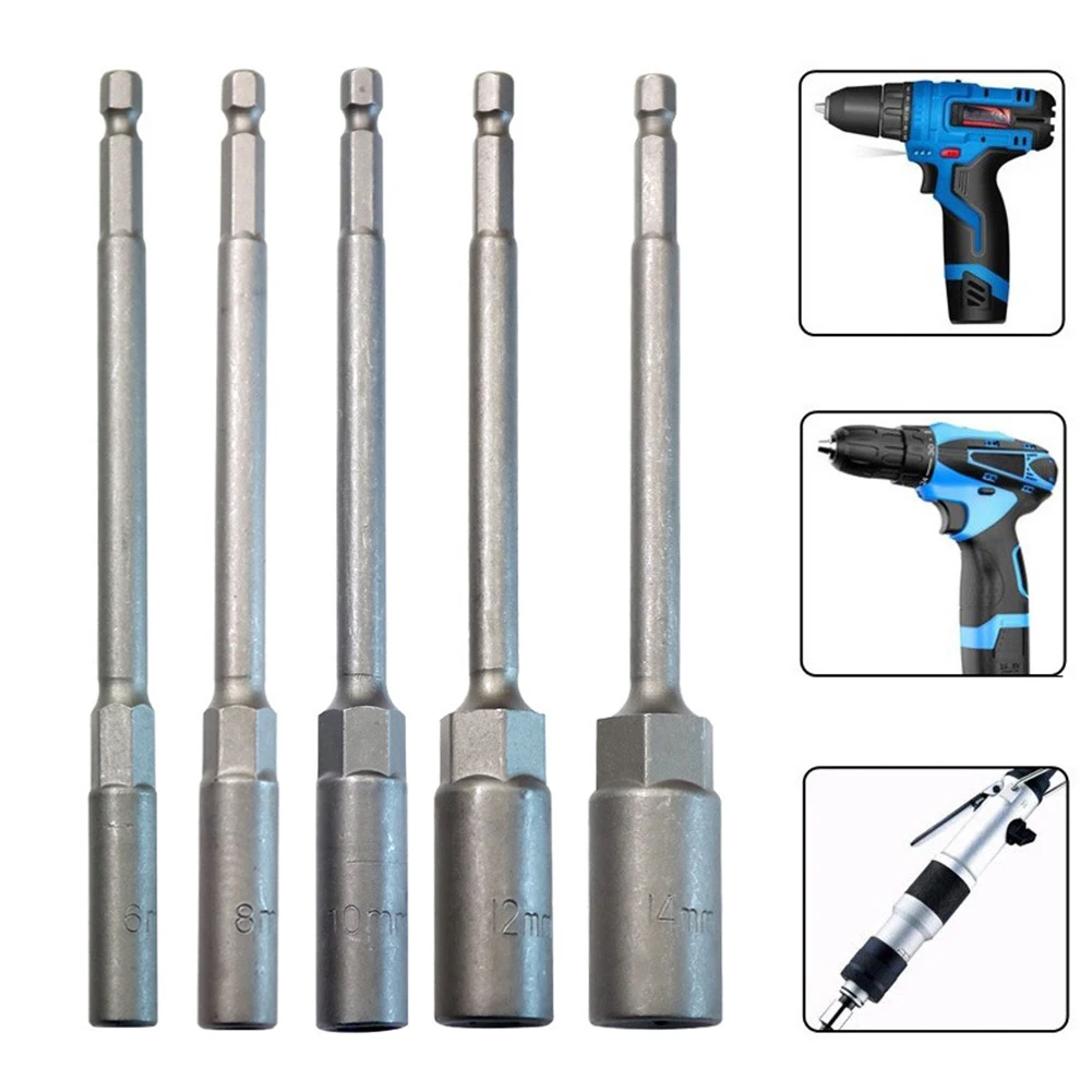 5 Pcs 6-14mm Lengthen Electric Drill Socket Head Bolt Nut Driver Bit Impact Drill Bits Adapter Socket Wrench Extension Bar 150mm
5 Pcs 6-14mm Lengthen Electric Drill Socket Head Bolt Nut Driver Bit Impact Drill Bits Adapter Socket Wrench Extension Bar 150mm